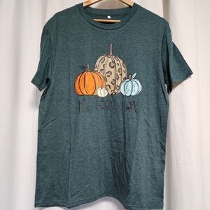 It's Fall Y'all tee shirt XL Brand New pumpkin cheetah print